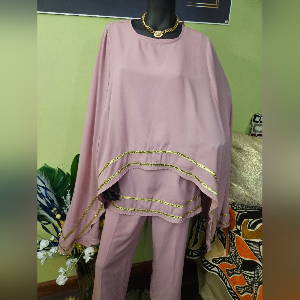 Ashro Elegant Pink Women's Three (3) Piece Pant Suit